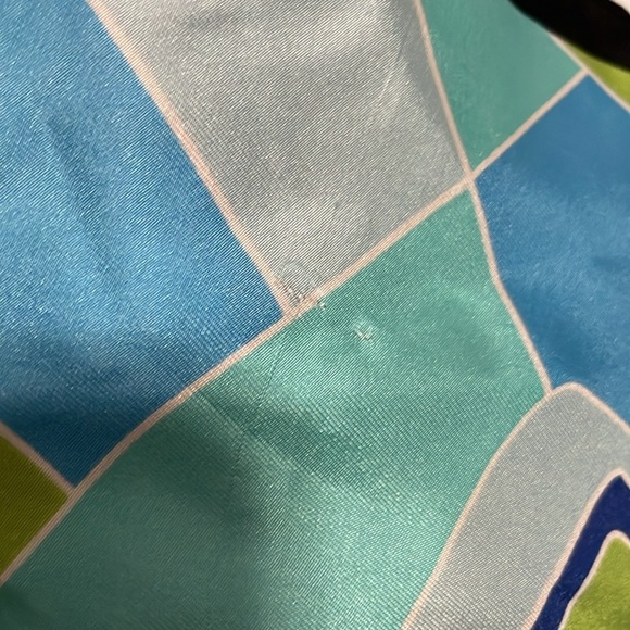 Vintage Oscar De La Renta Floral Geometric Silk Scarf - Picture 8 of 10